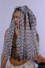 Disco - Silver with Rainbow Tinsel Curly Hair