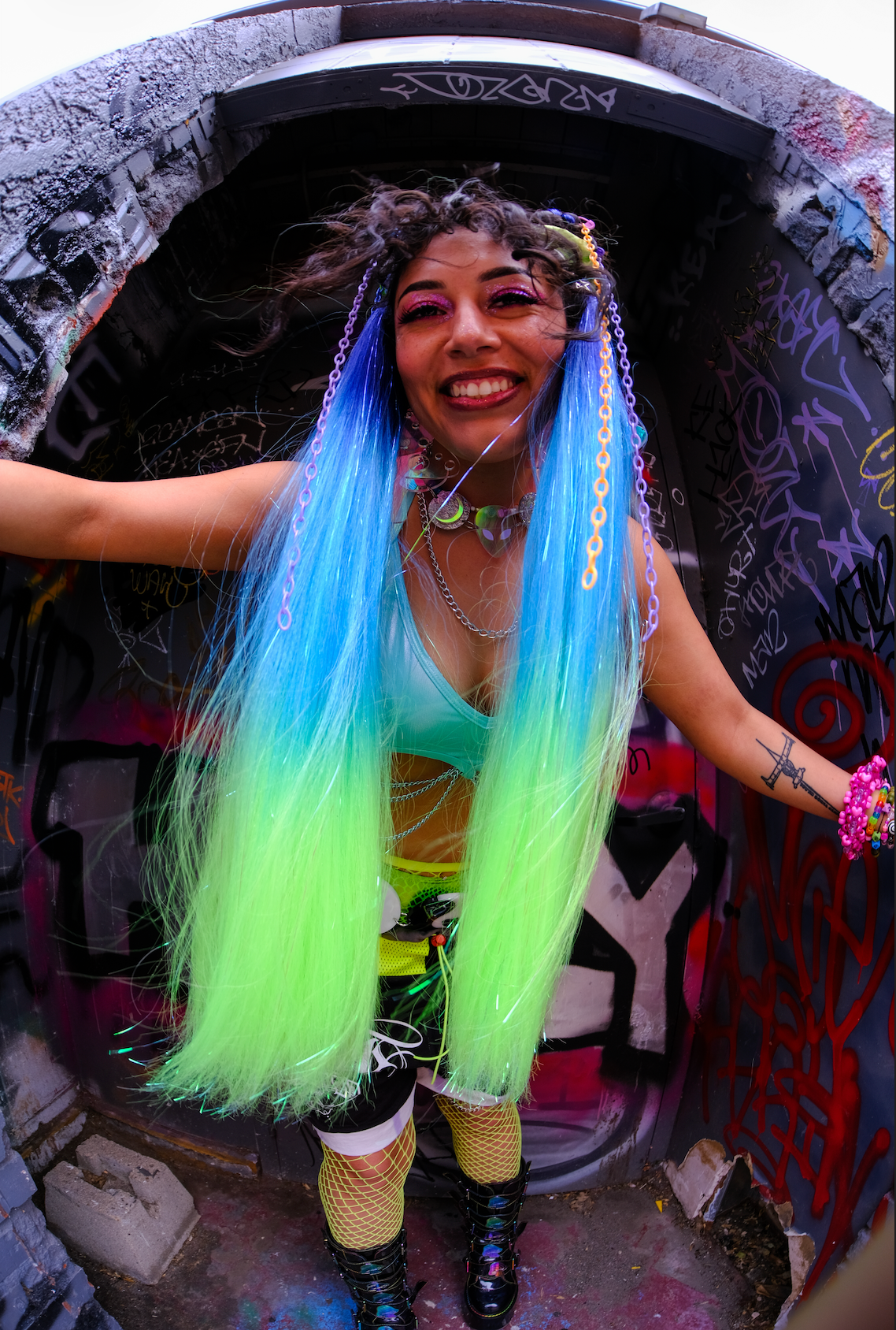 Not Your Mermaid - UV Ombré Tinsel Braiding Hair