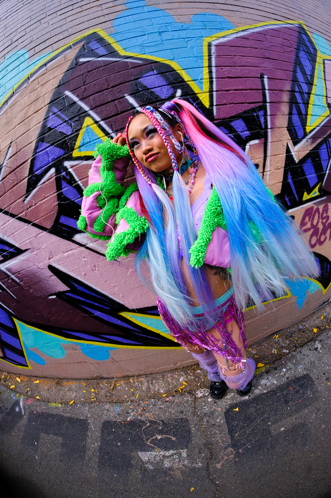 Shadow - Long Ombré Tinsel Ponytail Extension