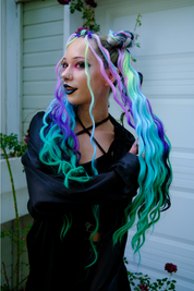 Exoplanet - Dark Purple Ombré Wavy Hair Extensions