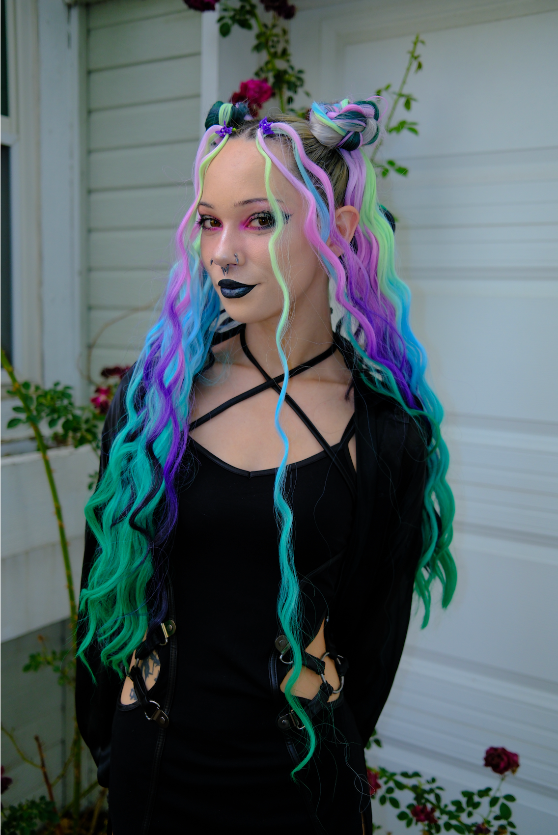 Exoplanet - Dark Purple Ombré Wavy Hair Extensions