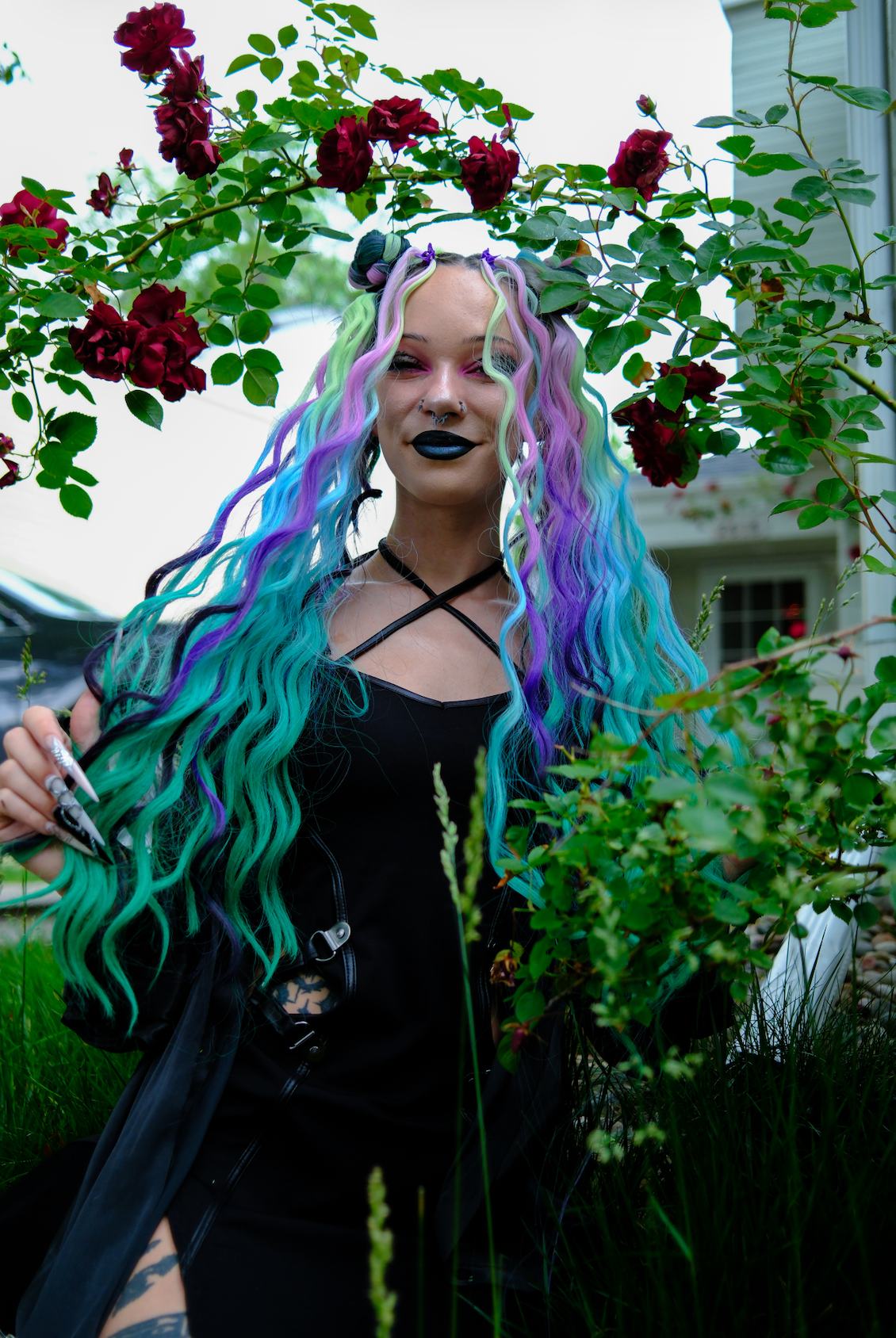 Exoplanet - Dark Purple Ombré Wavy Hair Extensions