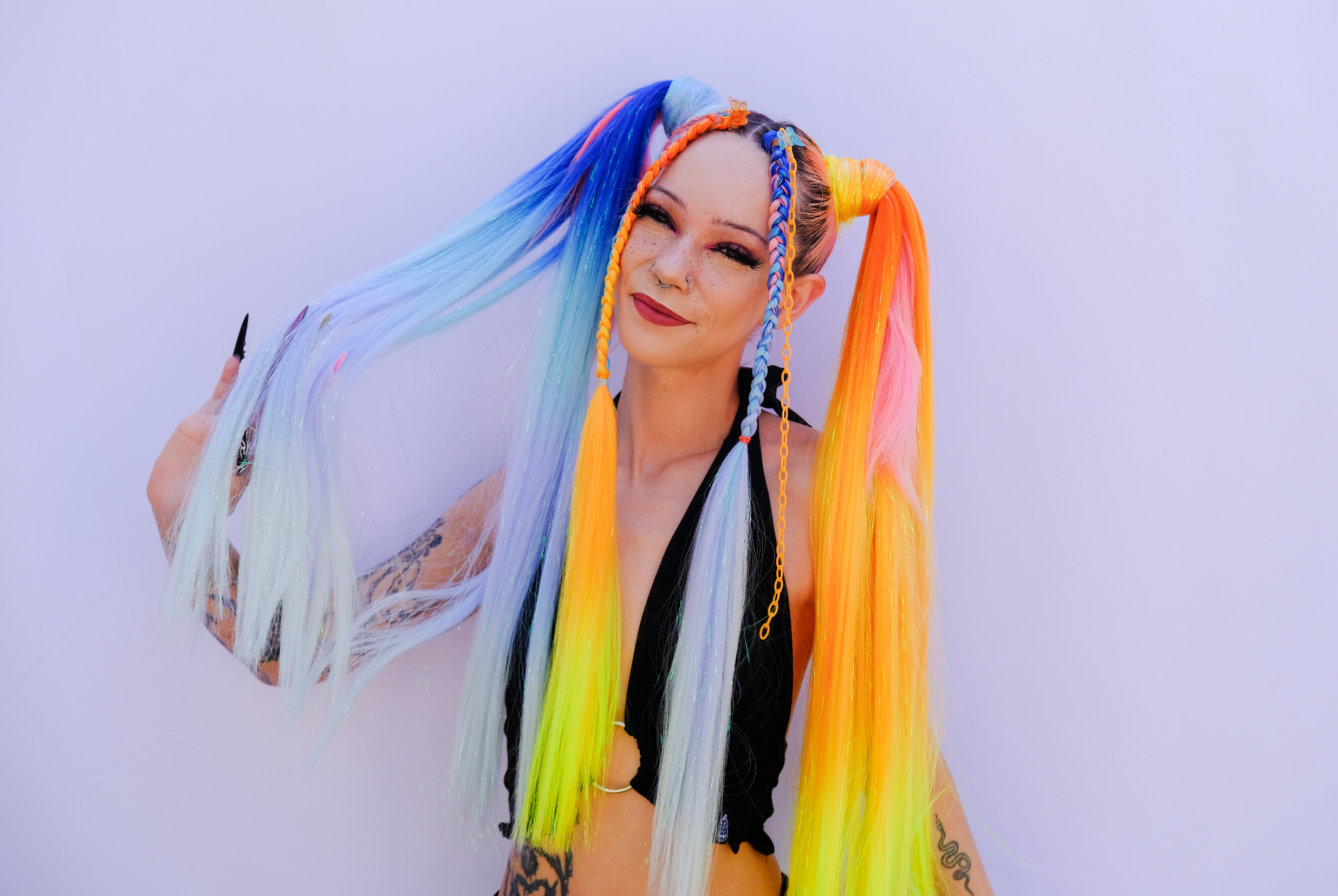 Blue Juice - Ombré Tinsel Braiding Hair