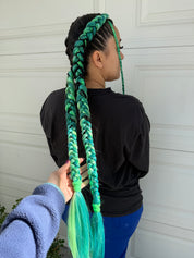 Frog Rock - Deep Green Tinsel Braiding Hair