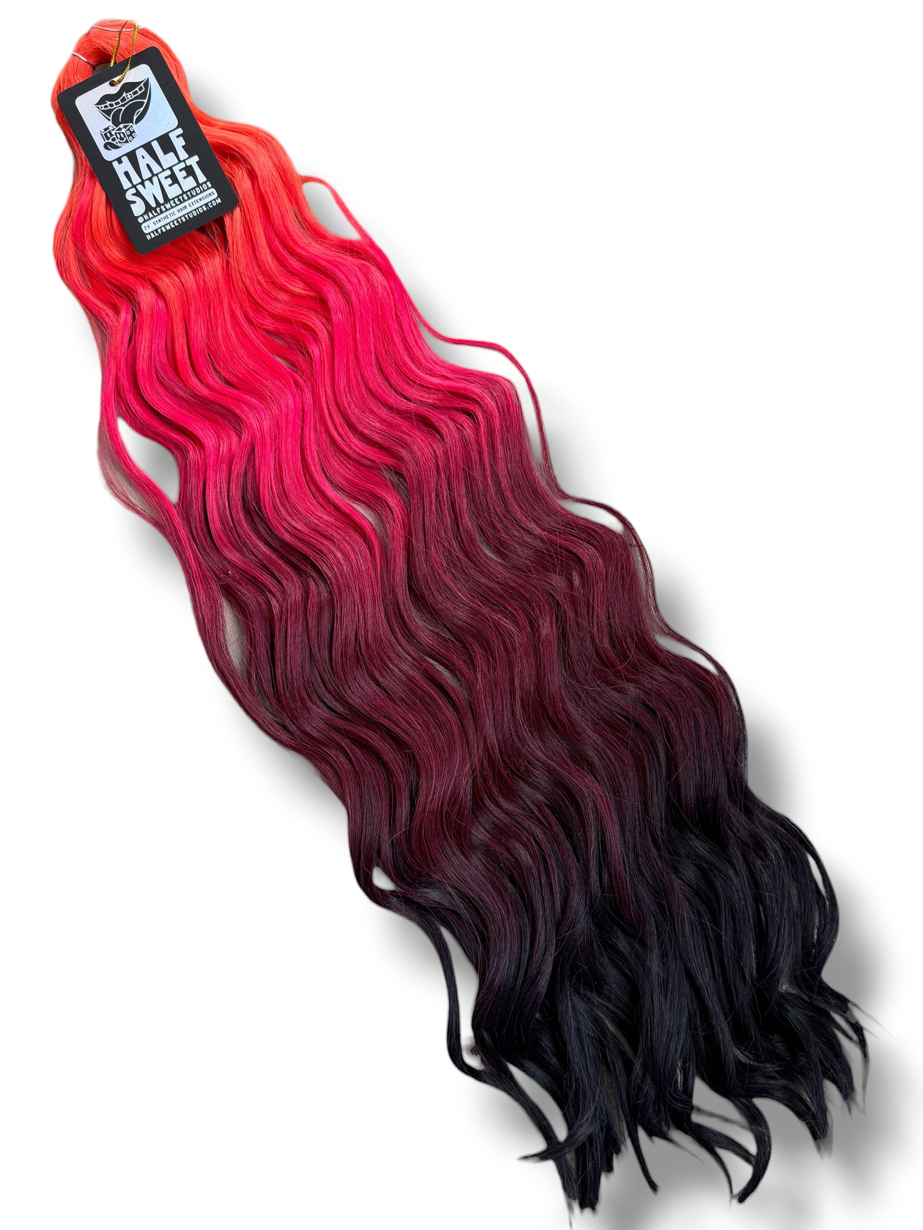Solar Flare - Pink & Orange Ombré Wavy Hair Extensions