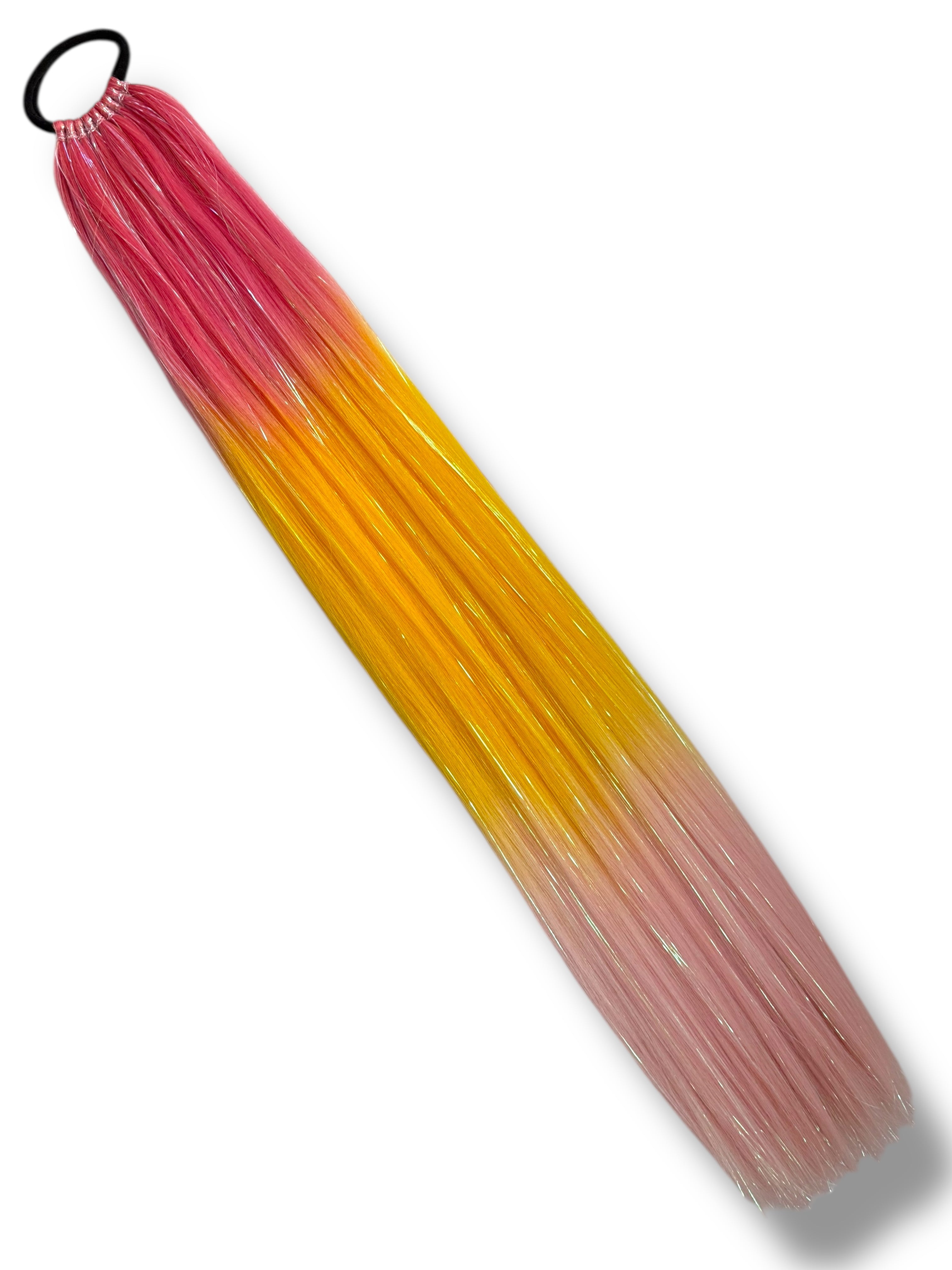 Tangerine Dream - Long Ombre Tinsel Ponytail Extension