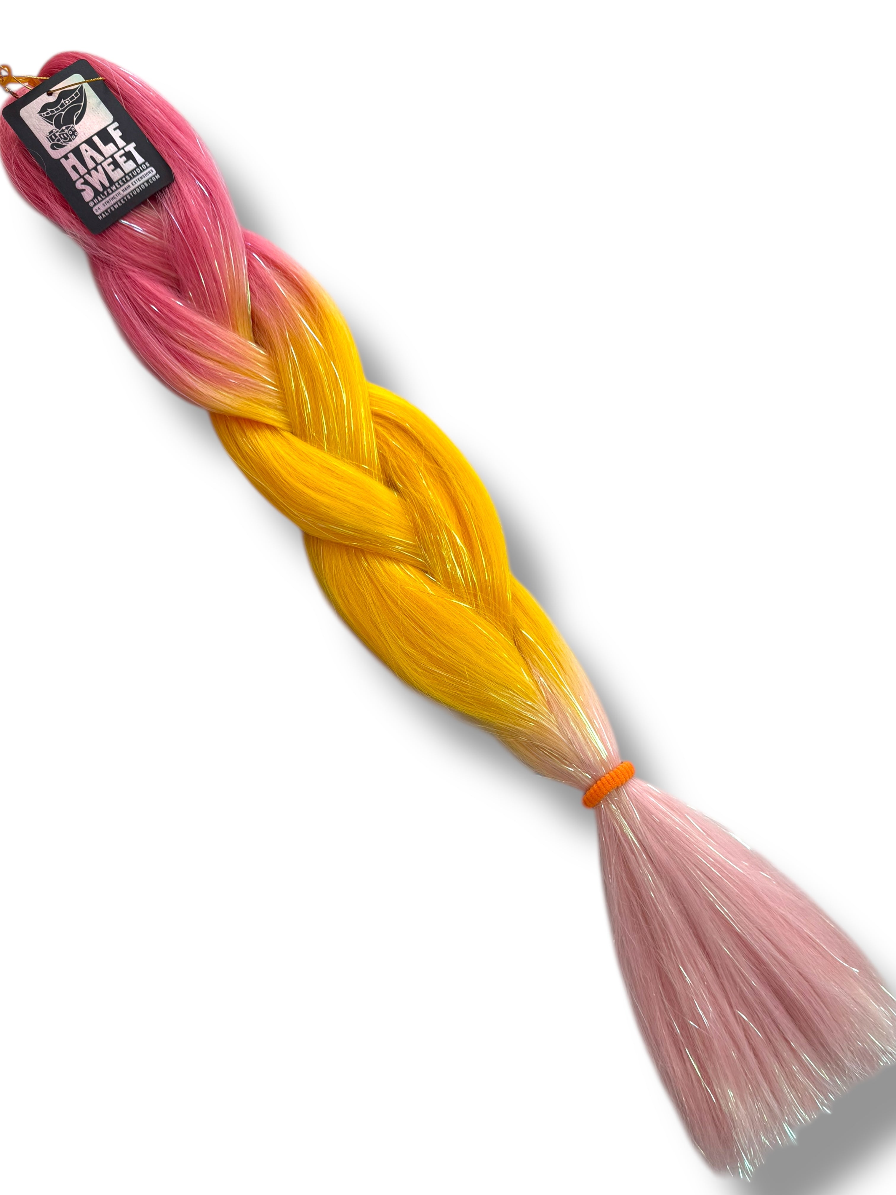 Tangerine Dream - Ombre Tinsel Braiding Hair
