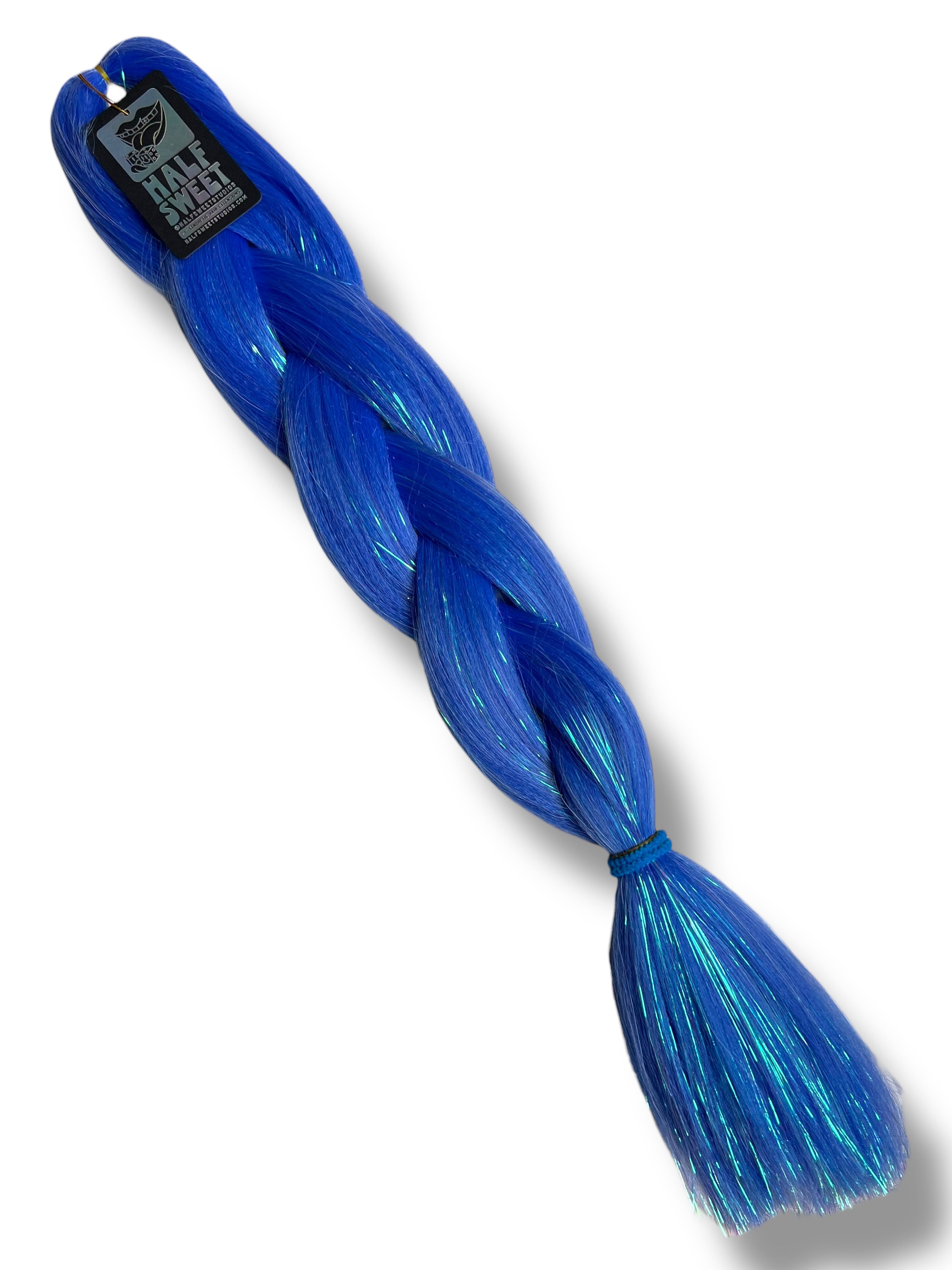 Tapped Out - Indigo Tinsel Braiding Hair