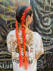 Atomic Tangerine - Dark Orange Tinsel Braiding Hair