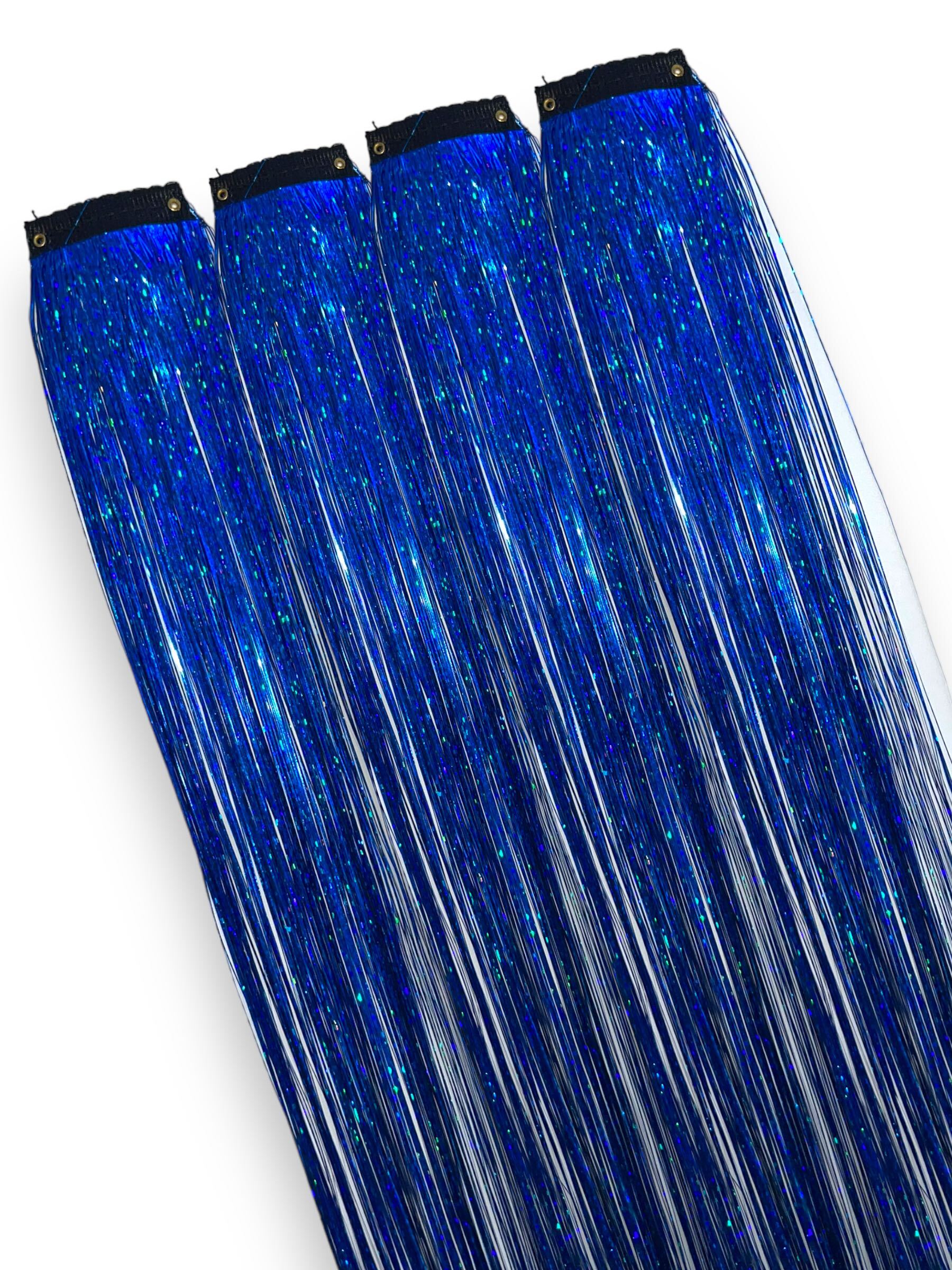 Navy - Hair Tinsel Clip-Ins