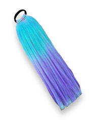 Purple/Teal with Iridescent Tinsel Hair Extension