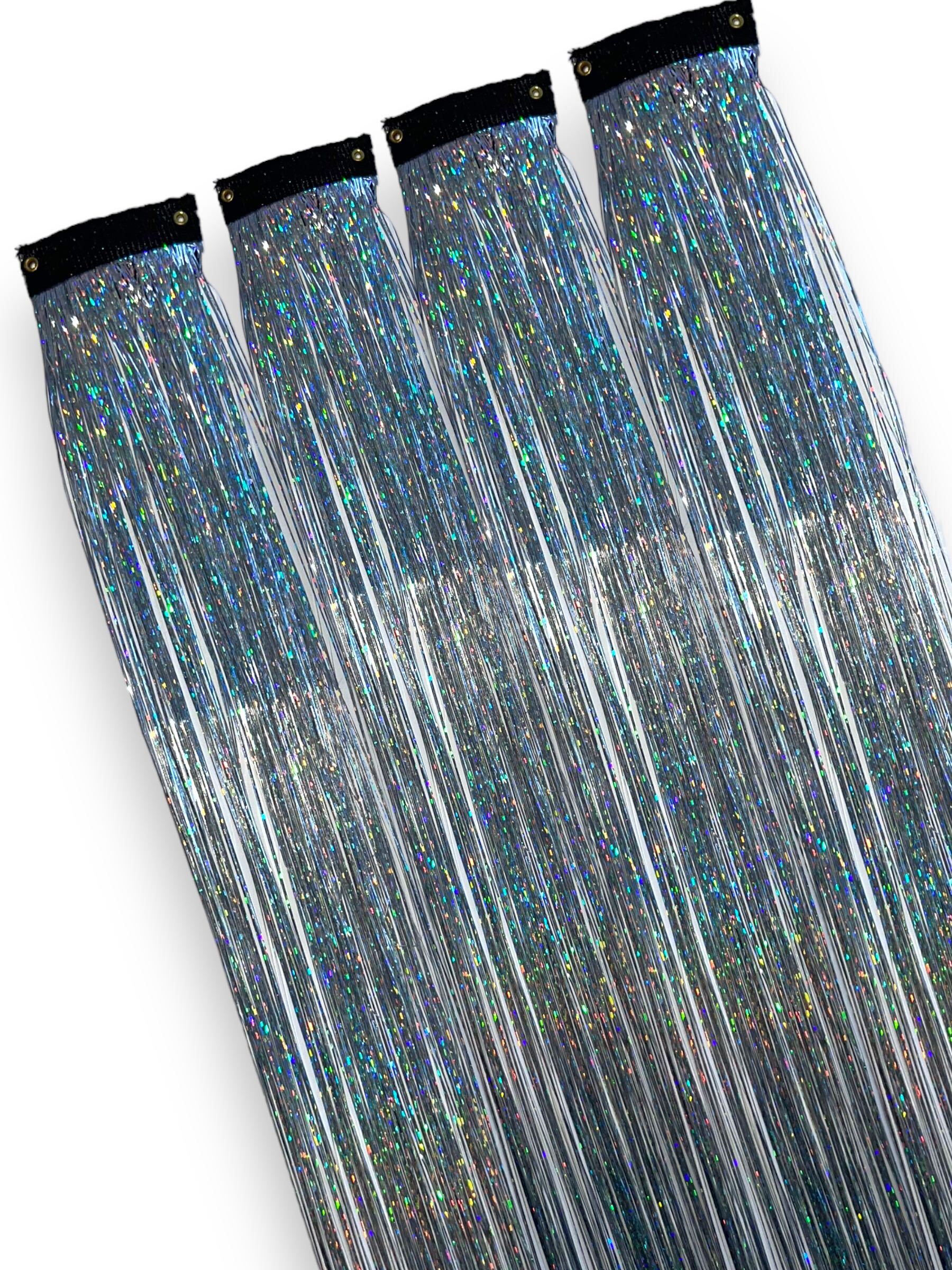 Silver - Hair Tinsel Clip-Ins