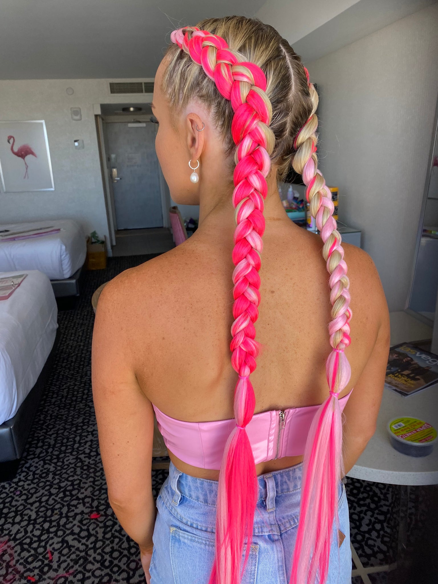 Moth To a Flame Hot Pink Braiding Hair