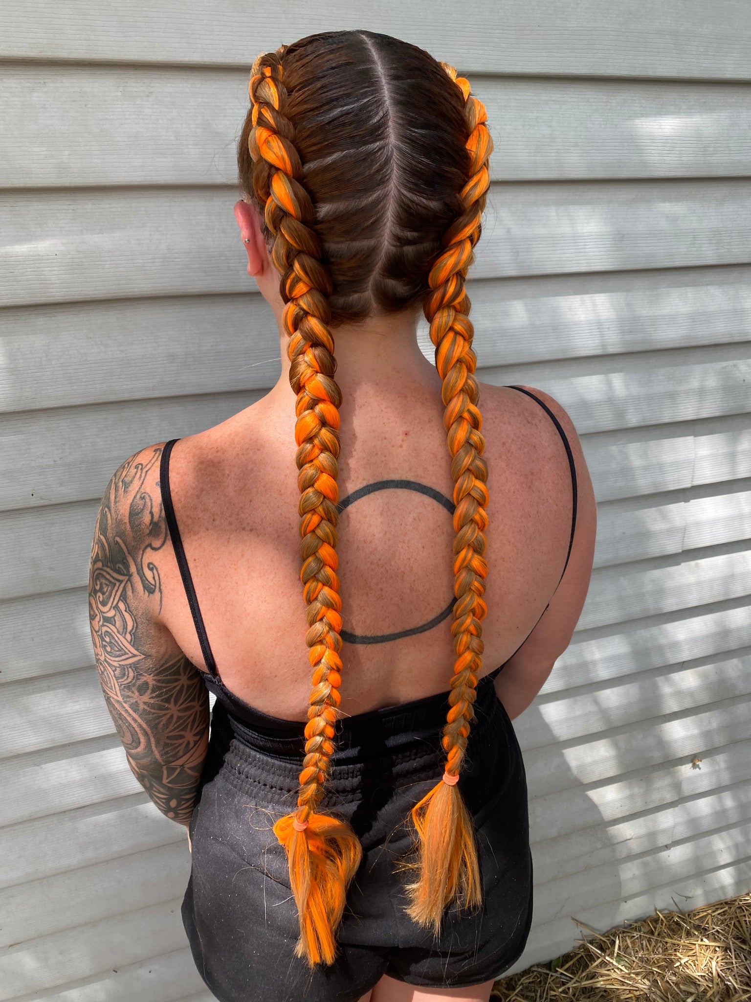 Orange online braiding hair